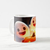 Spooky Ghost Pumpkin Party Glow Kaffeetasse (Vorderseite Links)