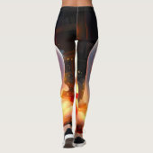Spooky Ghost Pumpkin Party Glow Leggings (Rückseite)