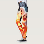 Spooky Ghost Pumpkin Party Glow Leggings (Links)