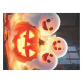 Spooky Ghost Pumpkin Party Glow Tischdecke (Vorderseite (Horizontal))