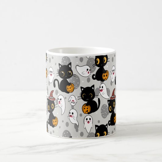Spooky Ghost Pumpkin Paws Kaffeetasse (Mittel)