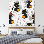 Spooky Ghost Pumpkin Paws Leinwanddruck (Insitu (Schlafzimmer))