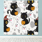 Spooky Ghost Pumpkin Paws Leinwanddruck (Insitu (Holzboden))