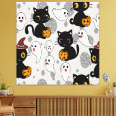 Spooky Ghost Pumpkin Paws Leinwanddruck (Insitu (Wohnzimmer))