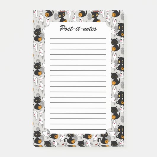 Spooky Ghost Pumpkin Paws Post-it Klebezettel (Vorderseite)