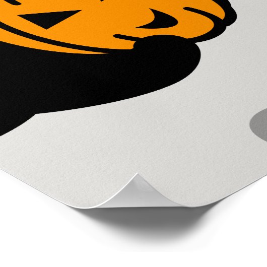 Spooky Ghost Pumpkin Paws Poster (Ecke)