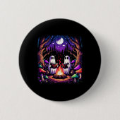 Spooky Ghost Reading Book Cotattaccore Lehrer Button (Vorderseite)