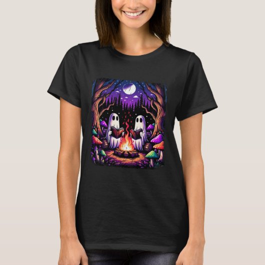 Spooky Ghost Reading Book Cotattaccore Lehrer T-Shirt (Vorderseite)
