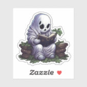 Spooky Ghost Reading Ein Buch Funny Bookworading Aufkleber (Blatt)