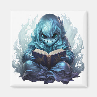 Spooky Ghost Reading Ein Buch Funny Bookworading Magnet