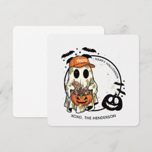 Spooky Ghost Round Sticker - Niedliche Halloween-B Einladung