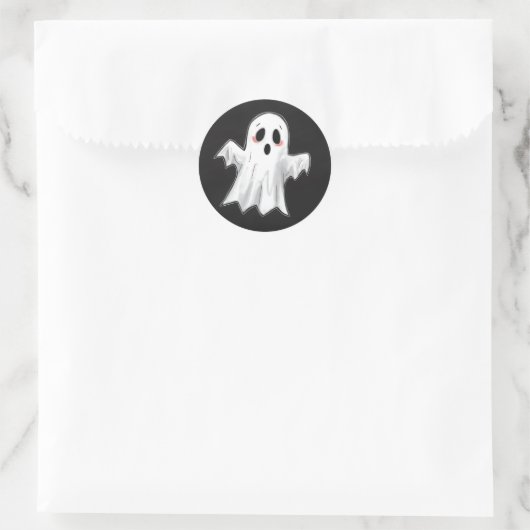 Spooky Ghost Runder Aufkleber (Tasche)