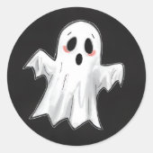 Spooky Ghost Runder Aufkleber (Vorderseite)