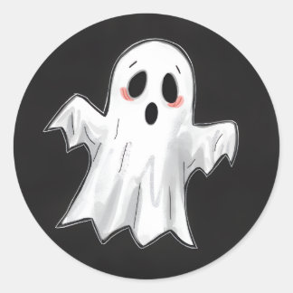 Spooky Ghost Runder Aufkleber