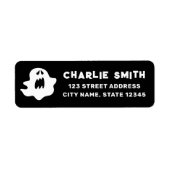 Spooky Ghost schwarz Halloween Rücksendeadresse (Vorne)