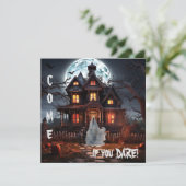 Spooky Ghost Spuk House Halloween-Party Einladung (Stehend Vorderseite)