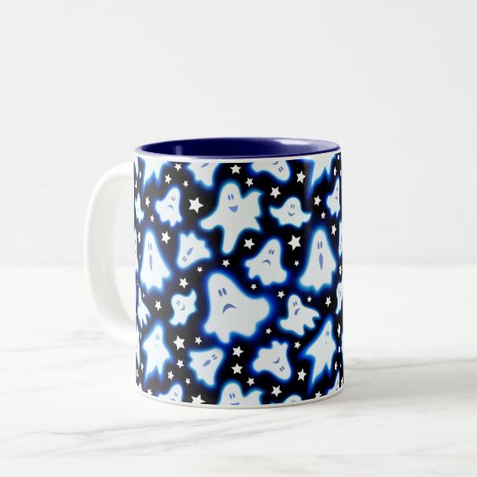 Spooky Ghost-Tasse Zweifarbige Tasse (Vorderseite Links)