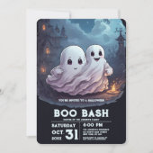 Spooky Ghost Town Halloween-Party Einladung (Vorderseite)