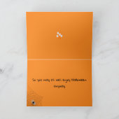 Spooky Ghost Typografy Cartoon Spaß Niedlich Gruß Karte (Innenseite)