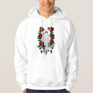 Spooky Ghost und Rote Rosen Gothic Hoodie