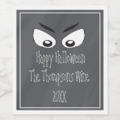 Spooky Ghosted Ghoul Eyes Zeichnend Weinetikett (Einzelnes Label)