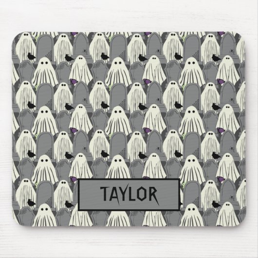 Spooky Ghosts and Grabsteins Halloween Mousepad (Vorne)