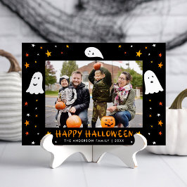 Spooky Ghosts and Stars Foto Halloween Feiertagskarte