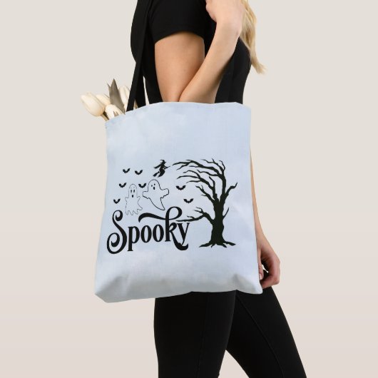 Spooky Ghosts Bats Blue Sky Wolken Halloween Tasche (Von Nahem)