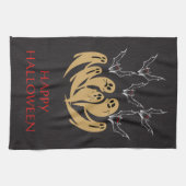 Spooky Ghosts & Bats Halloween Custom Geschirrtuch (Horizontal)