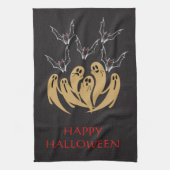 Spooky Ghosts & Bats Halloween Custom Geschirrtuch (Vertikal)