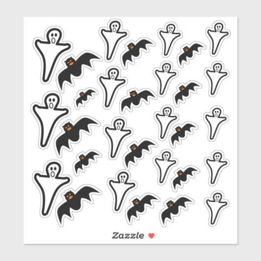 Spooky Ghosts & Beängstigend Bats Halloween Sticke Aufkleber (Blatt)