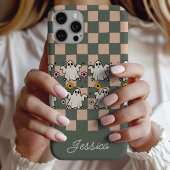 Spooky Ghosts Floral Schachbrett Grid Case-Mate iPhone Hülle