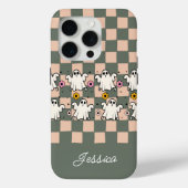 Spooky Ghosts Floral Schachbrett Grid Case-Mate iPhone Hülle (Rückseite)