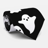 Spooky Ghosts Halloween necktie - KRAWATTE HARD - (Gerollt)