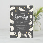 Spooky Ghosts Halloween-Party Einladung (Stehend Vorderseite)