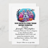 Spooky Ghosts pumpbats Halloween Geburtstag Einladung (Vorne/Hinten)