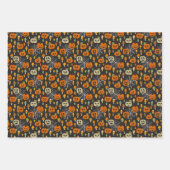 Spooky Ghosts Pumpkins Skulls Halloween Patterns Geschenkpapier Set (Vorderseite 2)