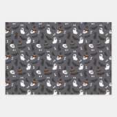 Spooky Ghosts Pumpkins Skulls Halloween Patterns Geschenkpapier Set (Vorderseite)