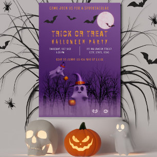 Spooky Ghosts Trick oder Treat Halloween-Party Einladung