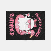 Spooky Ghoul Summer Niedlich Ghost Flamingo Summer Fleecedecke (Vorderseite (Horizontal))