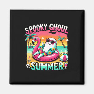 Spooky Ghoul Summer Niedlich Ghost Flamingo Summer Magnet