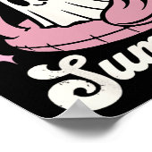 Spooky Ghoul Summer Niedlich Ghost Flamingo Summer Poster (Ecke)