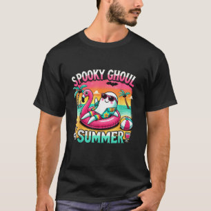 Spooky Ghoul Summer Niedlich Ghost Flamingo Summer T-Shirt