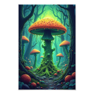 Spooky Giant Mushroom Fotodruck