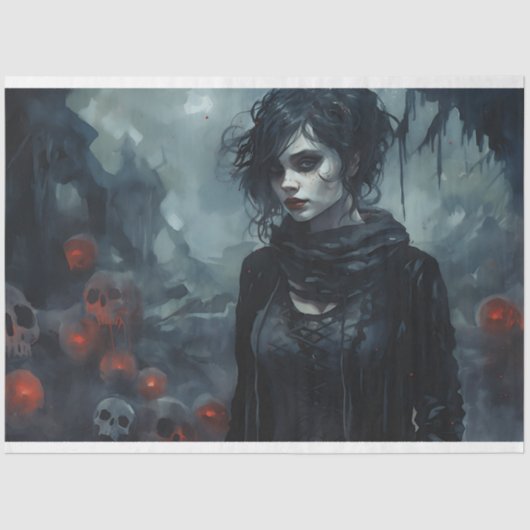 Spooky Girl 4 Decoupage Paper Seidenpapier (Vorderseite)