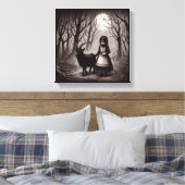 Spooky Girl with Goat Black Phillip Spuk Forest Leinwanddruck (Insitu (Schlafzimmer))