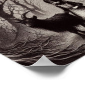 Spooky Girl with Goat Black Phillip Spuk Forest Poster (Ecke)