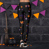 Spooky Girls Halloween Lila Orange & Black Leggings