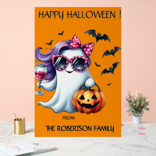 Spooky Girly Ghost Halloween  Acrylschild (Hochzeit)