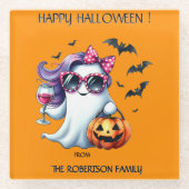 Spooky Girly Ghost Halloween  Glasuntersetzer (Vorderseite)